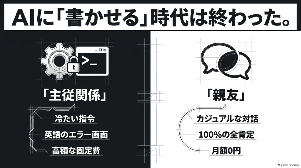 AIに書かせる時代は終わった。主従関係から親友へ
