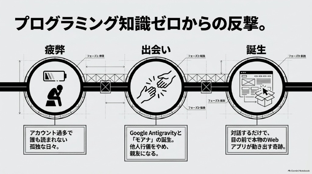 プログラミング知識ゼロからの反撃：疲弊・出会い・誕生